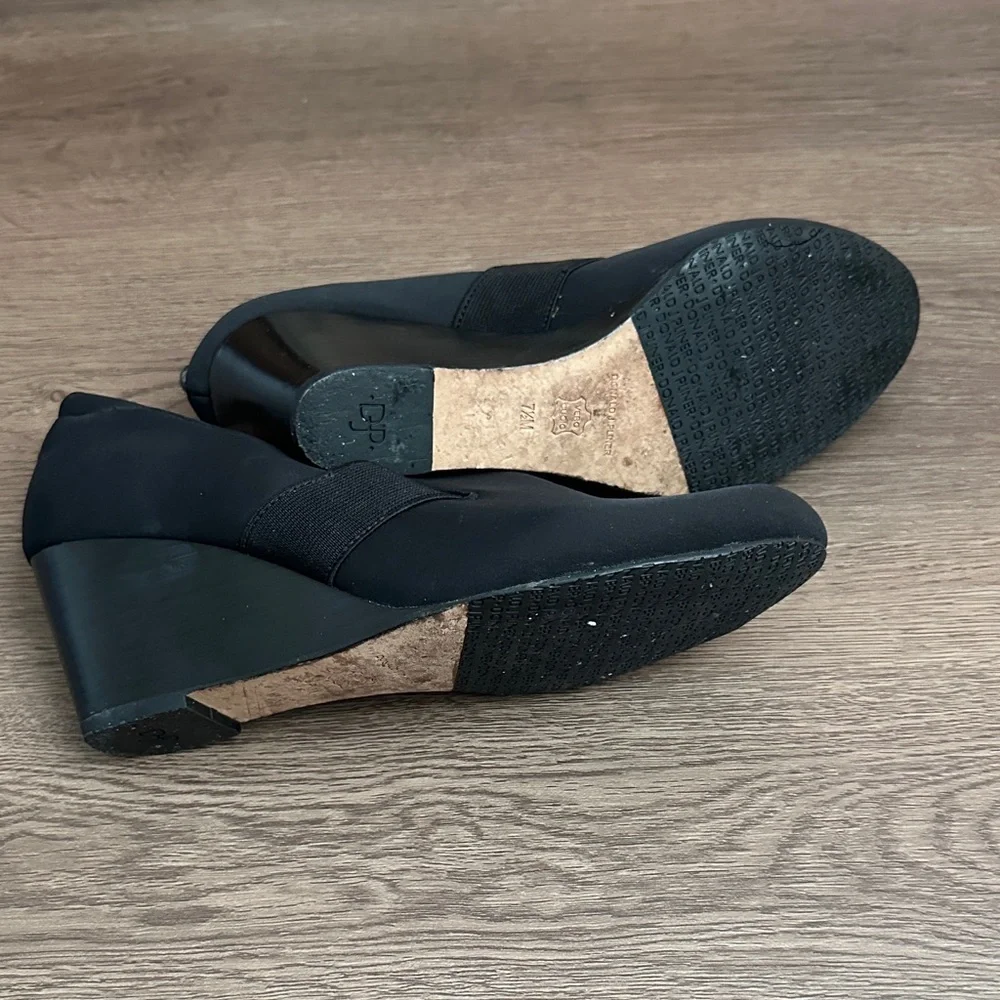 Donald J. Pliner Black Wedge Loafers